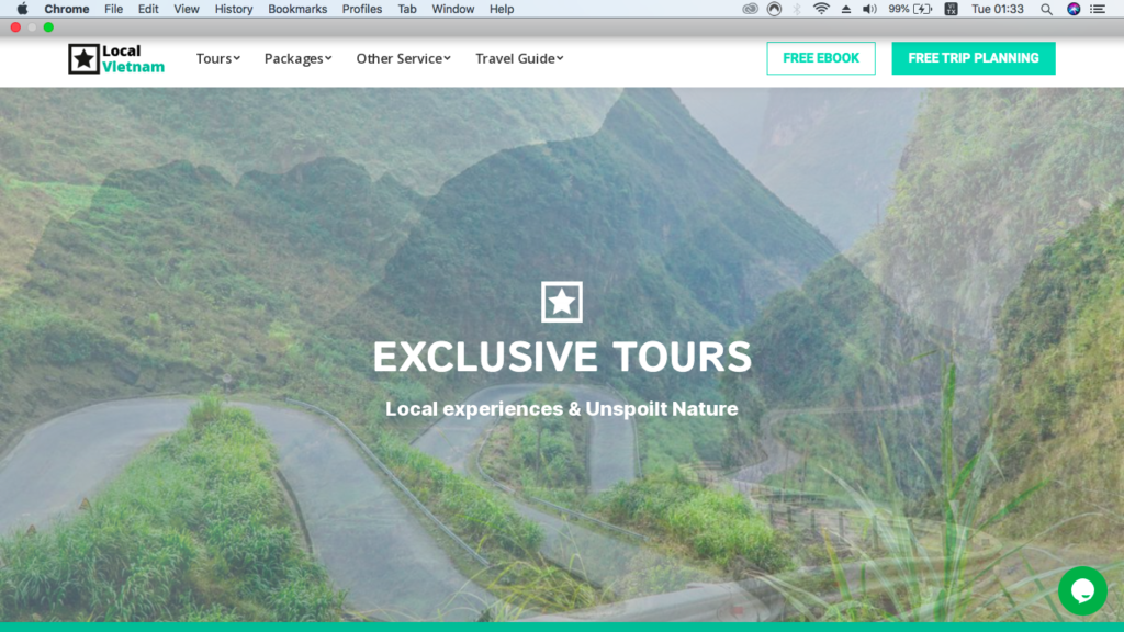 Website kinh doanh du lịch online